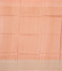 Peach Handloom Tussar Silk Saree With Printed Floral Motifs