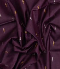 Dark Lilac Woven Tussar Silk Saree With Mango Motifs & Zari Border-TU3535