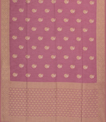 Dusty Pink Woven Art Dupion Saree With Floral Motifs-BL4929