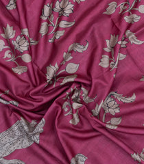 Pink Printed Synthetic Tussar Silk Saree With Contrast Border-SY0099