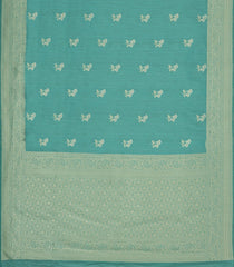 Aquamarine Woven Art Dupion Saree With Floral Buttas-BL5957