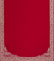 Red Woven Art Crepe Saree With Floral Embroidered Border-BL4973