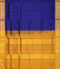 Dark Blue Handloom 9 Yards Silk Cotton Saree With Contrast Pallu-SC3746