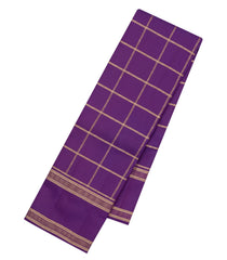 Purple Woven Pure Silk Saree With Zari Checks-EC2611