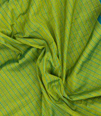 Light Green Handloom Gadwal Silk Cotton Saree With Stripes-GA0354