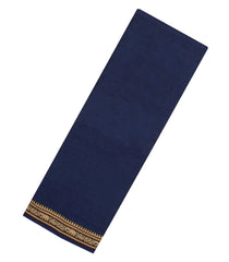Navy Blue Woven Chirala Cotton Saree With Narayanapet Border-CR1458