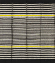 Grey Handloom Chanderi Cotton Tissue Saree With Black Stripes-CC1341