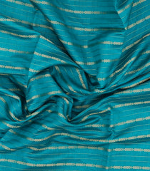Cyan Woven Synthetic Dola Silk Saree With Zari Stripes-BL5714