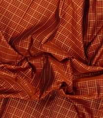 Rust Kanchipuram Silk Saree With Zari Checks-KA14934