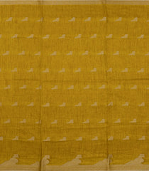 Mustard Printed Synthetics Dola Saree Zari Buttas-BL5298
