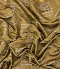 Beige Printed Art Chanderi Saree With Zari Border-BL5012