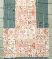 Light Peach Woven Synthetic Manipuri Silk Saree With Printed Motifs-BL3668