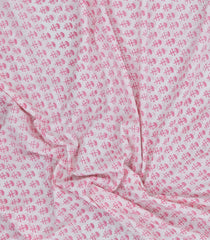 Baby Pink Printed Jaipur Cotton Saree With Floral Motifs-JC1606