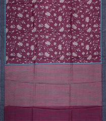 Maroon Printed Pure Silk Saree With Floral Motifs-PS0772