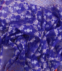 Blue Handloom Organza Soft Silk Saree With Floral Vine Motifs-SO4064