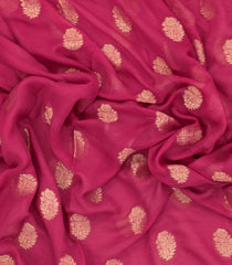 Peach Woven Mysore Silk Saree With Floral Buttas-MS3436