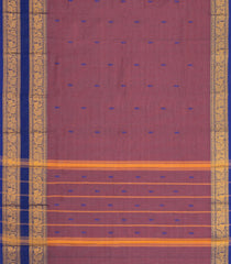 Lilac Woven Chettinad Cotton Saree With Buttas & Contrast Border-CN1931