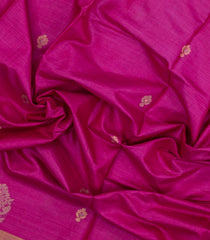 Hot Pink Woven Tussar Silk Saree With Peacock Buttas-TU3273