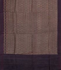 Black Printed Tussar Silk Saree With Geometric Motifs-TU3783