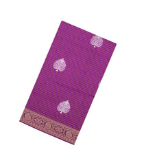 Magenta Printed Synthetic Dola Silk Saree With Zari Stripes & Border-SY0316