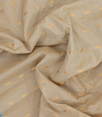 Taupe Handloom Gadwal SICO Saree With Cotton Body & Silk Border-GA0387