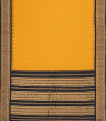 Yellow Handloom Gadwal Cotton Saree With Checks & Contrast Border-GA0342