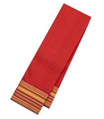 Red Handloom Kanchipuram Silk Saree With Payadi Checks-KA13935