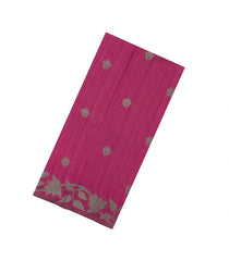 Magenta Woven Synthetic Dupion Saree With Floral Motifs-BL6038