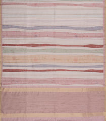 Multi Colour Printed Synthetic Tussar Silk Saree With Zari Border-SY0067