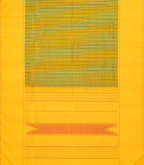 Mustard Handloom Korvai Kanchipuram Silk Saree With Checks-KA13538