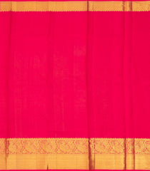 Hot Pink Handloom Kanchipuram Silk Saree With Meena Birds & Floral Motifs