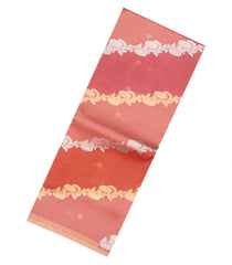 Dusty Pink & Peach Handloom Banarasi Organza Silk Saree With Floral Motifs-BE1676