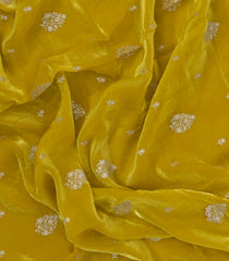 Mustard Woven Synthetic Blended Tissue Saree With Embroidered Motifs-EN2025