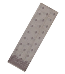 Grey Woven Tussar Silk Saree With Floral Buttas-TU3414