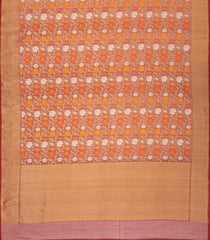 Red Handloom Organza Soft Silk Saree With Meena Floral Motifs-SO4068