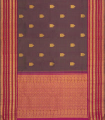 Purple Handloom Kanchipuram Silk Saree With Vairaoosi Stripes & Buttas-KA13768