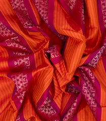 Magenta & Orange Handloom Soft Silk Saree With Stripes-SO4251