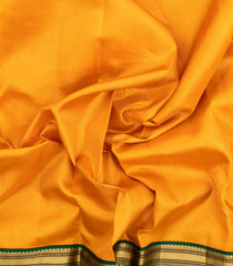 Yellow Handloom Korvai Kanchipuram Silk Saree With Dotted Stripes-KA15301