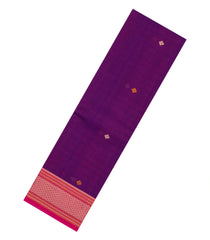 Purple Handloom Kanchi Cotton Saree With Diamond Buttas-KC1717