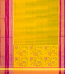 Yellow Handloom Rajkot Patola Silk Saree With Tie & Dye Pallu-IK0463