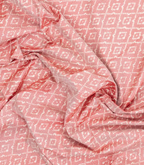 Baby Pink Handloom Pochampally Ikat Silk Saree With Tie & Dye Motifs -IK0423