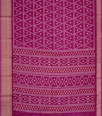 Magenta Printed Synthetic Dola Silk Saree With Motifs & Zari Stripes-SY0420