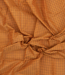 Orange Handloom Kanchi Cotton Saree With Checks-KC1787