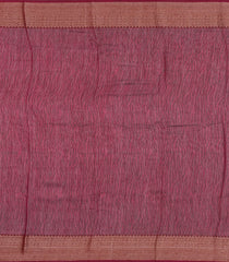 Burgundy Printed Chanderi Cotton Saree With Zari Border-CC1508