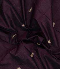 Burgundy Handloom Silk Cotton Saree With Buttas-SC4326
