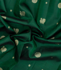 Dark Green Handloom Kanchipuram Silk Saree With Annam Buttas-KA15075