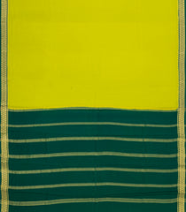 Neon Green Woven Mysore Silk Saree With Contrast Zari Border-MS3577