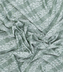 Shadow Green Handloom Bengal Cotton Saree With Floral Jaal motifs-BG1800