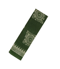 Dark Green Printed Synthetic Makka Silk Saree With Tribal Motifs-BL5322