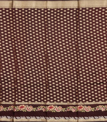 Rust Woven Banarasi Poona Silk Saree With Buttas & Contrast Meena Border-BP1033